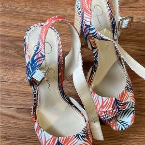 Jessica Simpson Vibrant Patterned Wedge Sandals